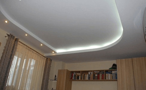 Drywall box with spotlights