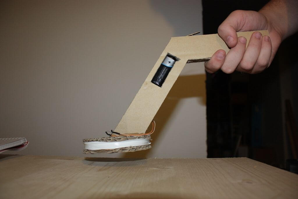 Homemade cardboard metal detector