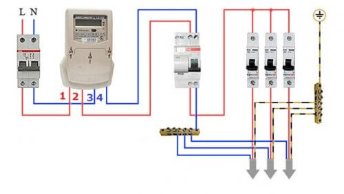 Схема на свързване на брояча и автоматичните машини