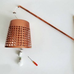 Workshop on making floor lamp from improvised means