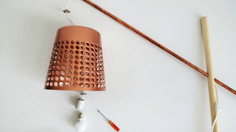 Workshop on making floor lamp from improvised means