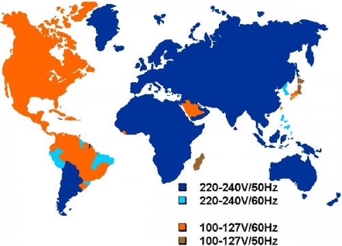 Напрежение и честота в различни страни